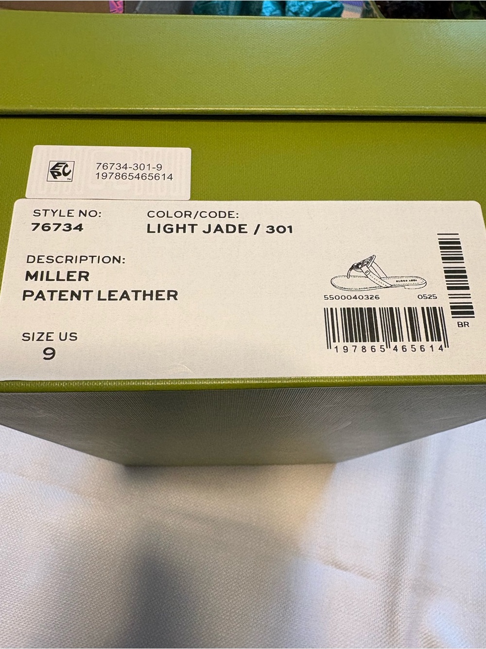 Tory Burch Miller Patent Leather Sandals Light Jade/Green - Picture 7 of 7